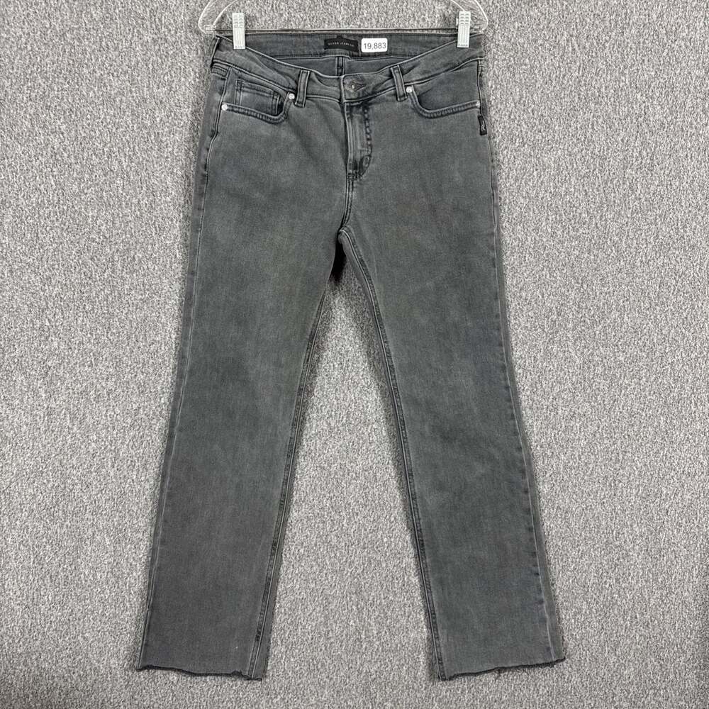 Silver Jeans Women's Size 28/33 Gray Be Low Bootcut Cotton Jeans